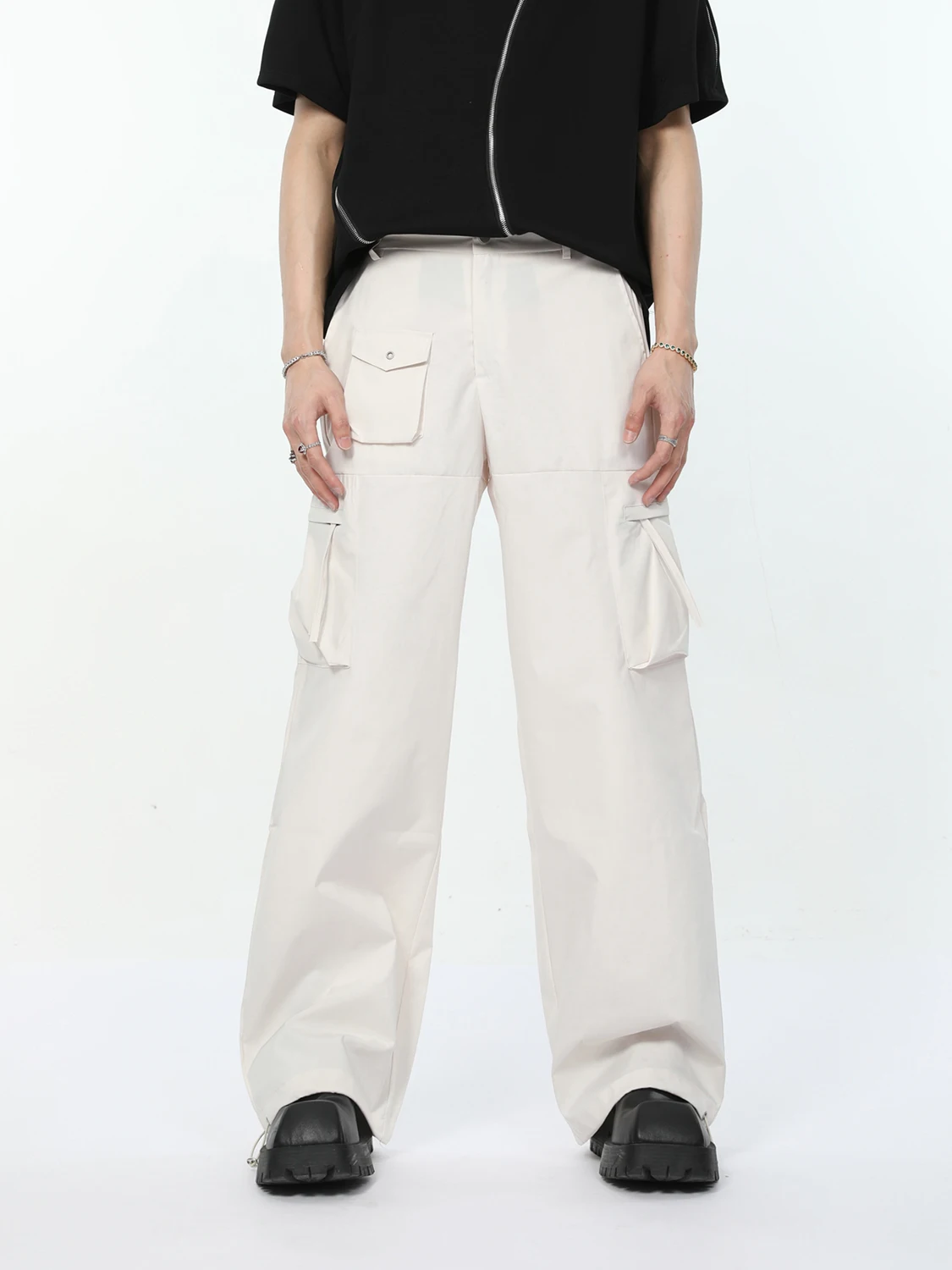 2024 Summer Men's Original Multi-Pocket Design Loose Comfort Straight Casual Trousers Street Fashion All-Match Casual Pants