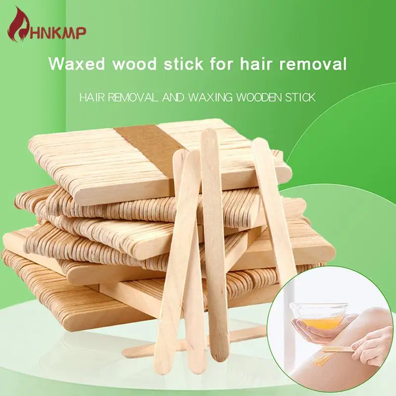 100pcs/pack Disposable Wooden Waxing Stick Face Eyebrows Nose Body