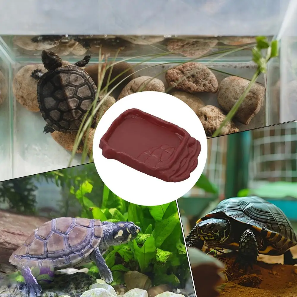 Wasserschale für Schildkröten mit rutschfesten Steinstufen, Futter- und Wasserschale für Bartagamen, Eidechsen, Geckos, kleine Haustierbedarf – Detail 10