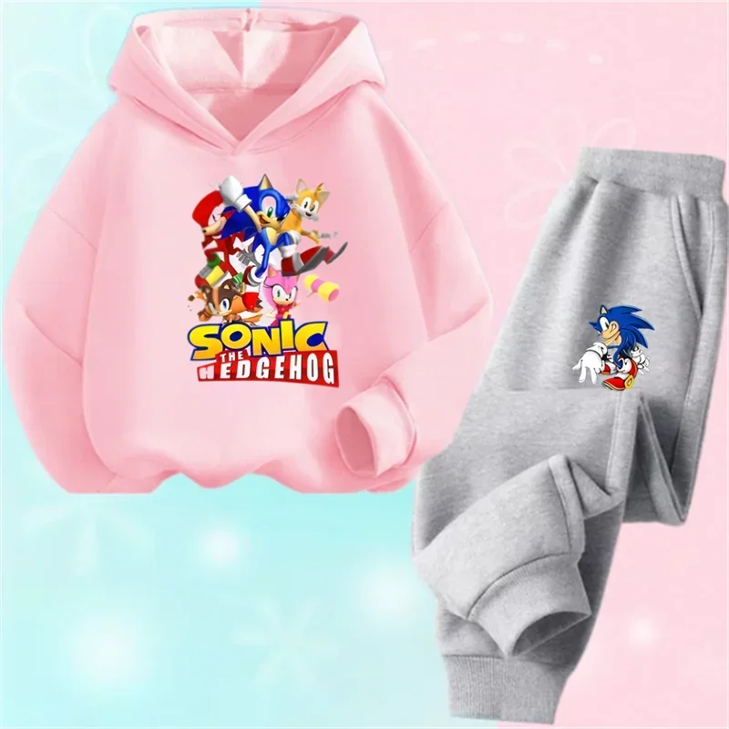 thumbnail image 1 of Ropa de bebé, ropa de abrigo para niño de 2 a 12 años, conjunto de sudadera con capucha, sudadera Sonic 2024 de primavera para niños, ropa para niña, madre e hijo, 1 of 5