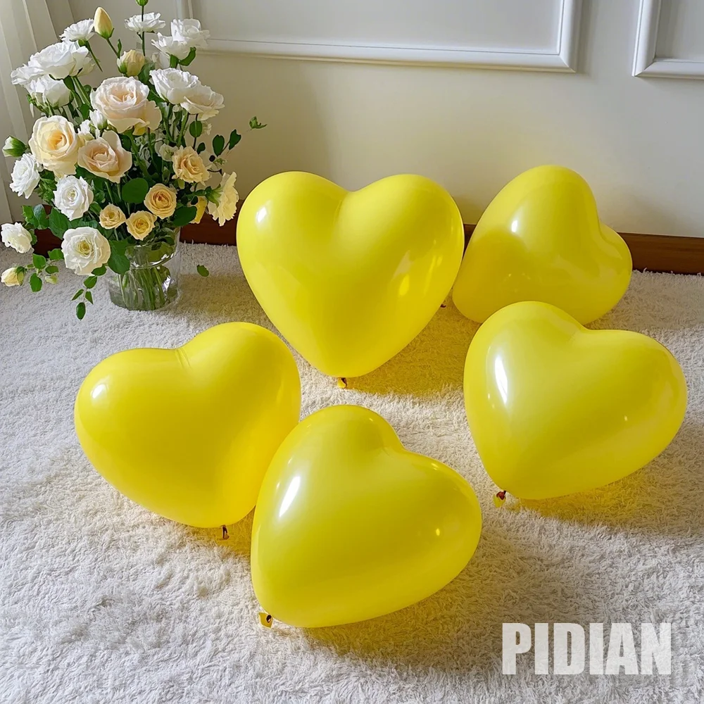 20/50/100 Stück gelbe Herz-Luftballons, matt, Geburtstagsfeier, Festival, Dekoration, Luftball, Valentinstag, Ballon, Liebesantrag, Ballon