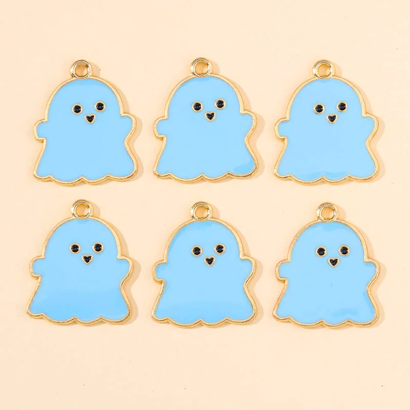 20Pcs 4 Farbe Emaille Cartoon Halloween Nette Geist Charm Anhänger Für DIY Ohrringe Halskette Armband Schmuck Machen großhandel – Detail 3