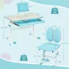 Kids Desk and Chair Set, Height-Adjustable Student Study Desk with Tiltable Desktop, Book Stand, Ergonomic Chair with Footrest 6