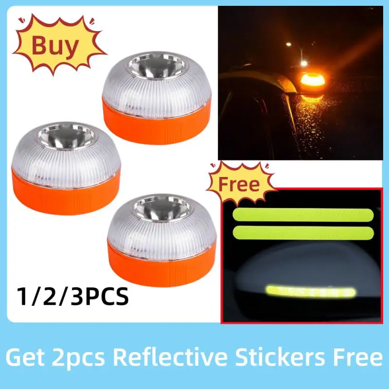 

1/2/3PCS Car Emergency Light LED Rechargeable V16 Flashlight Magnetic Induction Strobe Light Accident Lamp Beacon Light Safety