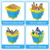 Foldable Silicone Bucket Beach Toys Summer Sand Playing Outdoor Toy Children Portable Folding Sandbox Bucket For Kids 3