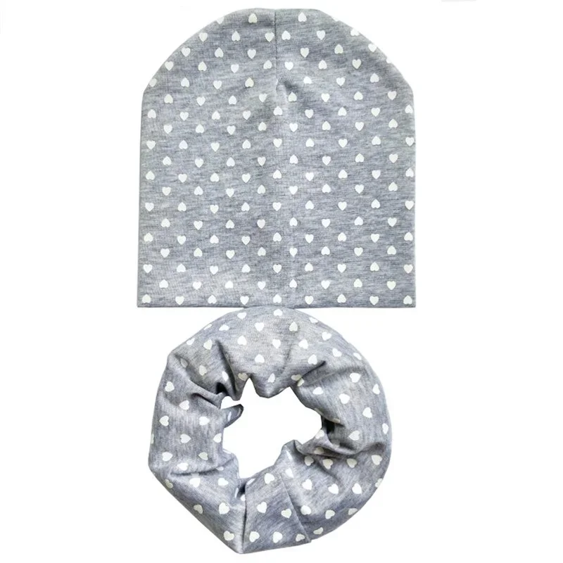 Star Print Cotton Baby Hat Autumn Winter Baby Girls Hat Boys Cap Toddlers Infant Cap Scarf Children Bonnet Hats 6