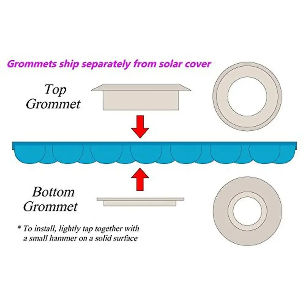 Swimming Pool Solar Cover Blanket 25'x45' Heat Retaining Clear Resin with Grommets Bundle UV Penetration Water Evaporation