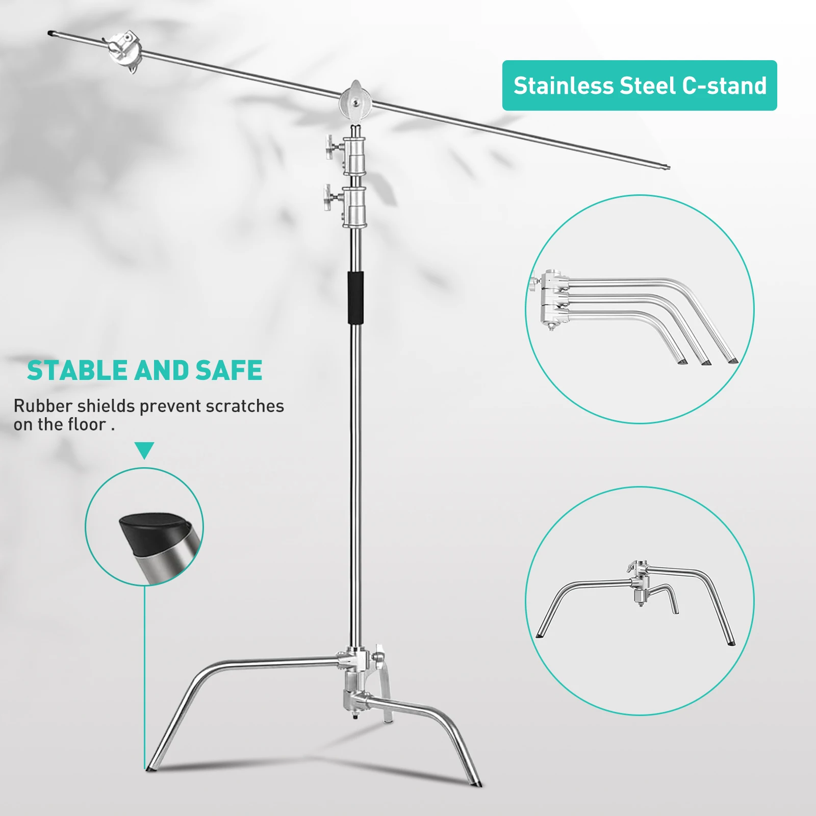 C Stand Stainless Steel Kit Light Stand With Weight Bag Photo Studio Accessories Extension Rod 3.2M Length Arm Cross Boom