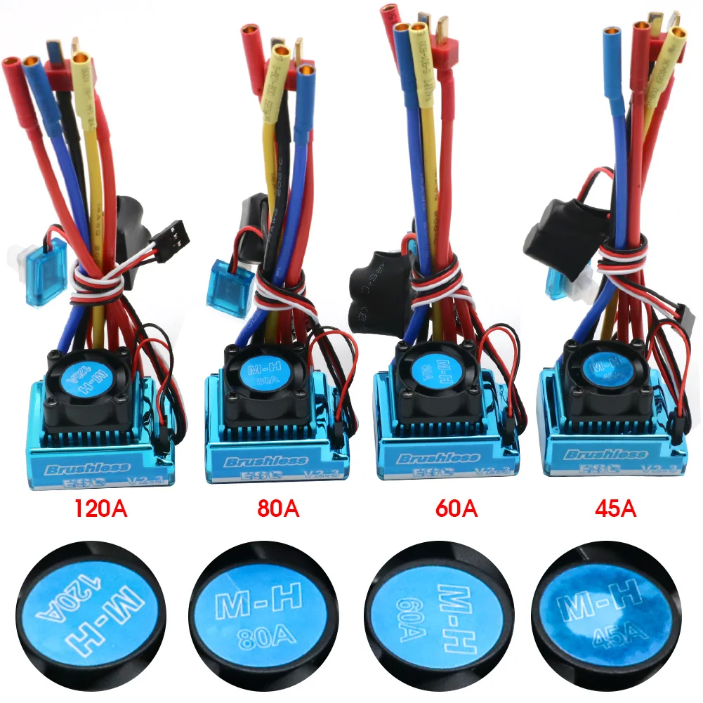 Contrôleur ESC 45A/60A/80A/120A pour RC Voiture Bateau