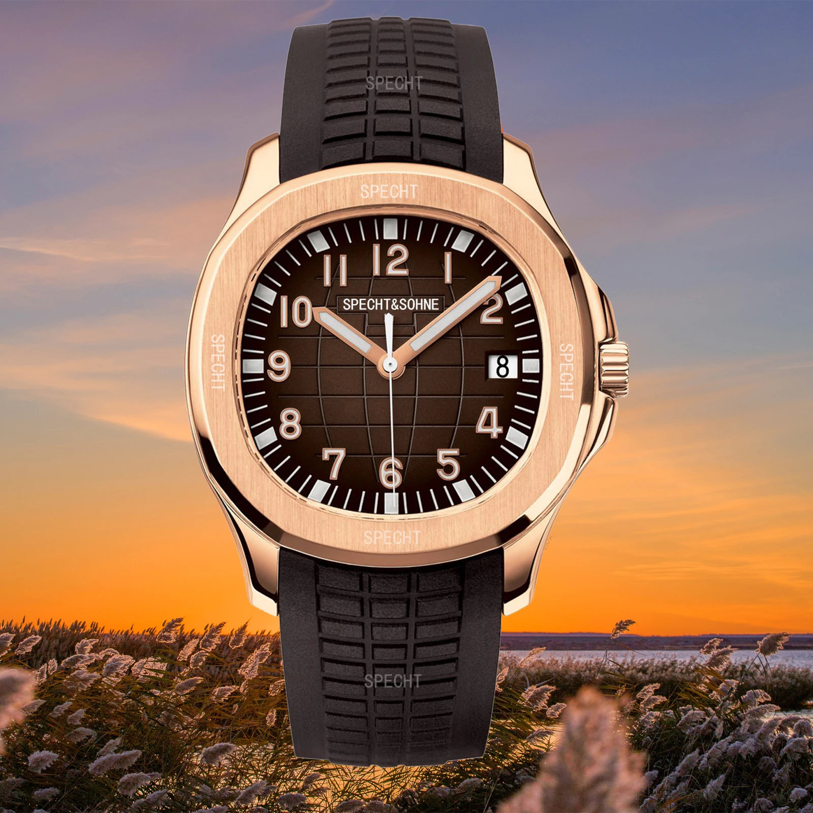 2025 Luxury Specht&Sohne Automatic Watches For Men Rubber Strap Miyota 8215 Movt Classic Sport Wrist Watch Relogio Masculino mechanical watch