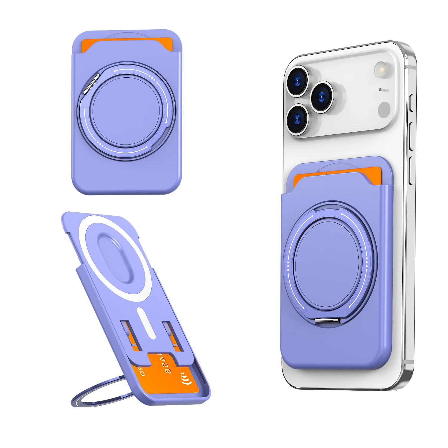Dual-Position Magnetic Card Holder with Stand and Detachable Design