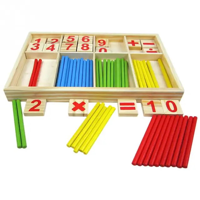 1set Figure Blocks Counting Sticks Education Wooden Toys montessori Mathematical kids learning toys educational Children Gift 5