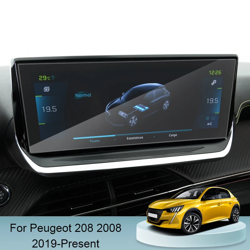 

For Peugeot 208 2008 2019-2024 Car GPS Navigation Screen Film 7inch 10inch Tempered Glass Screen Protector Internal Accessory