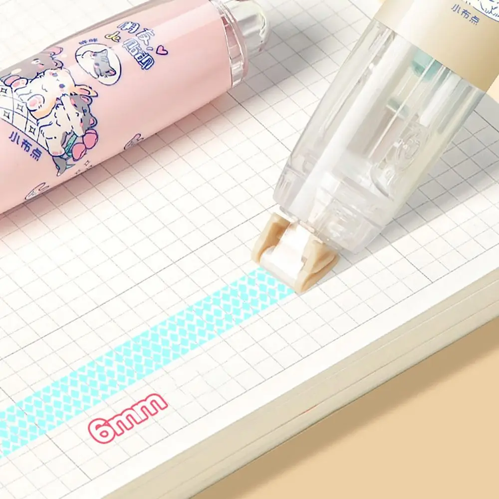 Press-On Dot Glue Cartoon Double Sided Adhesive Tape Pen Style Roller Glue Tape Dot Correction Office Supplies dot glue pen