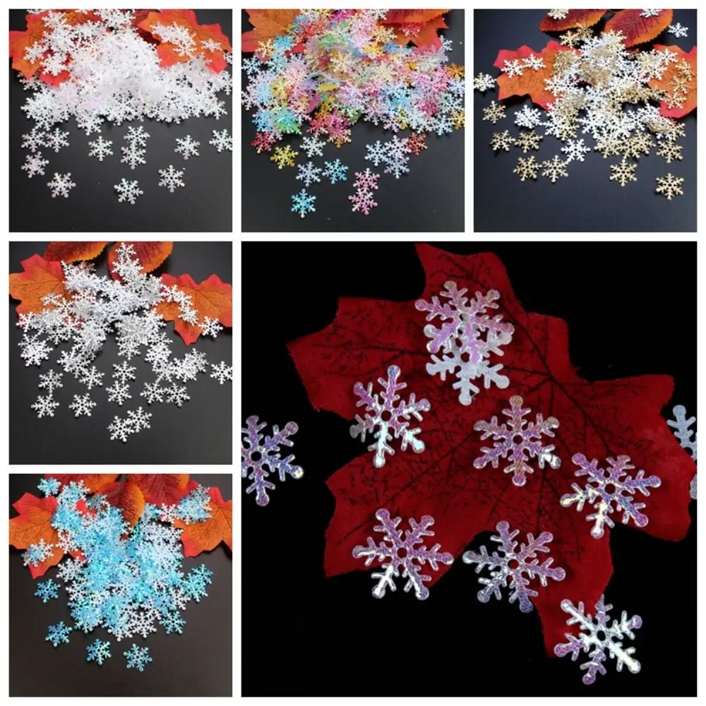 

Multi-color Christmas Snowflakes Confetti Creative DIY Glitter Snowflake Sequins 1.5cm/2cm/3cm Artificial Snowflakes Wedding