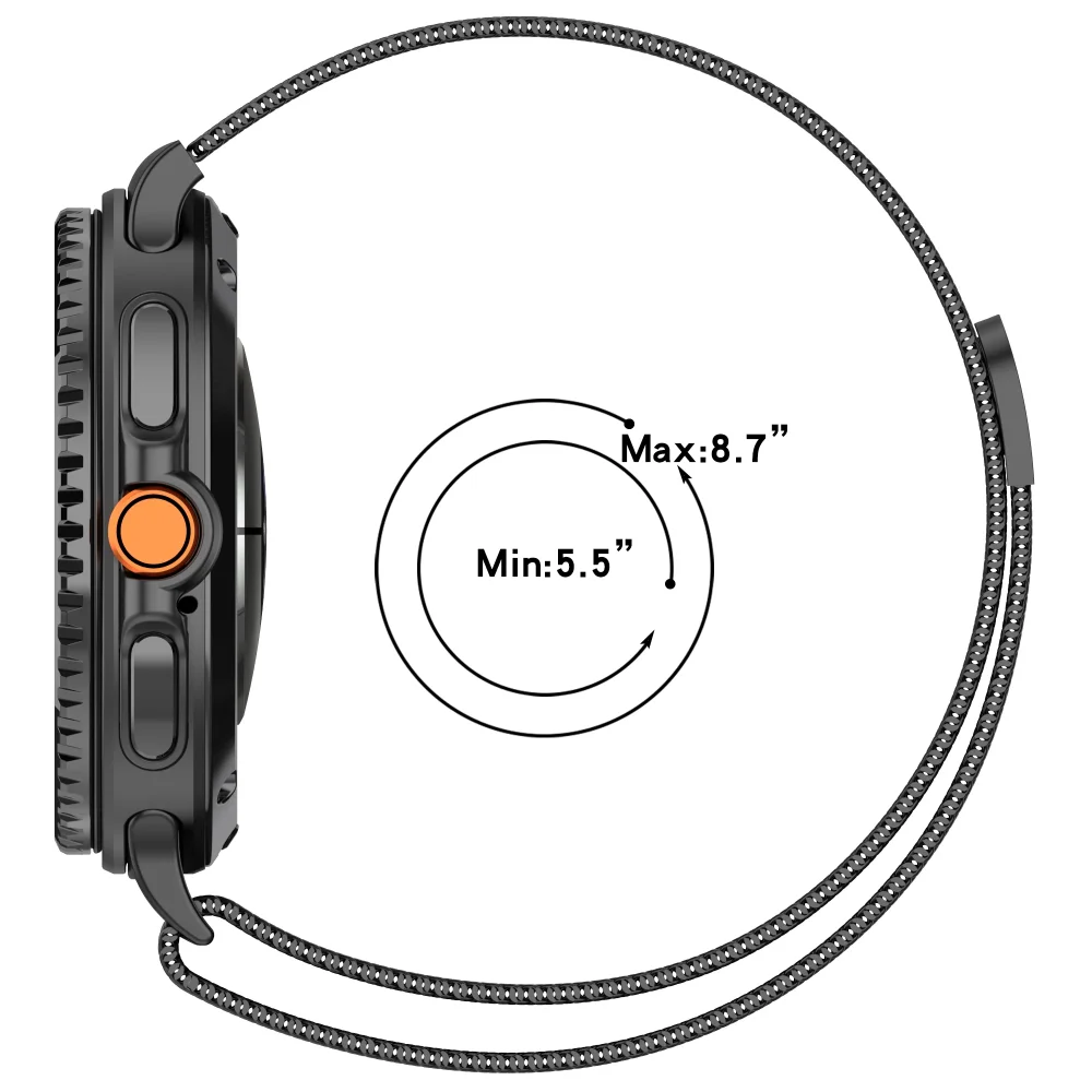 Premium Metal Milanese Loop Magnetic Bracelet Strap - Elegant Design