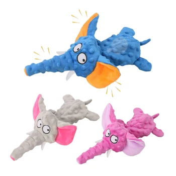 Small Plush Raw Dog Toys Squeak Elephant Shell Durable Toy Dogs Chew Interactive Indestructible Dog Sound Toy Puppy Pet Supplies 1