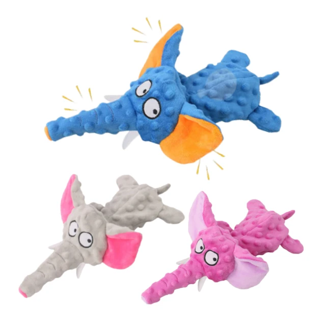 Small Plush Raw Dog Toys Squeak Elephant Shell Durable Toy Dogs Chew Interactive Indestructible Dog Sound Toy Puppy Pet Supplies 1