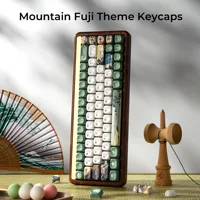 XVX Ceramic Glaze Coating Keycaps PBT MOA Profile 5 Side Dye Sublimation White and Green Key Cap 129 Keys - Image 4