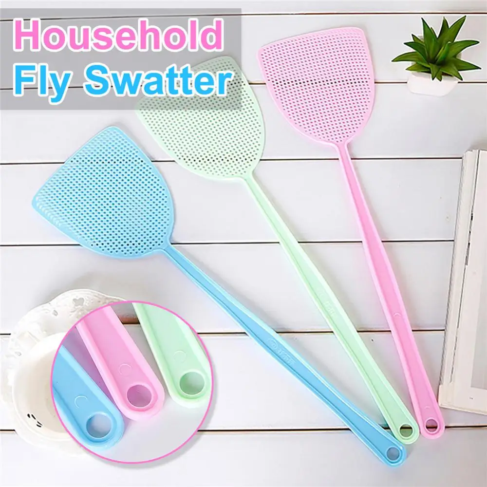 Household Plastic Manual Fly Swatter Creative Mesh Thickened Extended Handle Mosquito Swatter Summer
