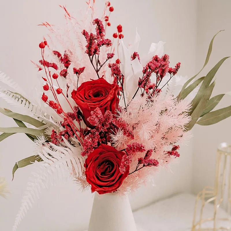 Pink Dried Feather Grass Preserved Flowers Dry Flower Natural Immortal  Plant Party Wedding Bouquet Flower Home Table Decoration - Dried Flowers -  AliExpress