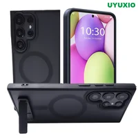 UYUXIO Magnetic Stand Mobile Phone Case for Samsung Galaxy S25 Ultra S24 S23 FE S22 Plus Cover with Kickstand Cases with Holder