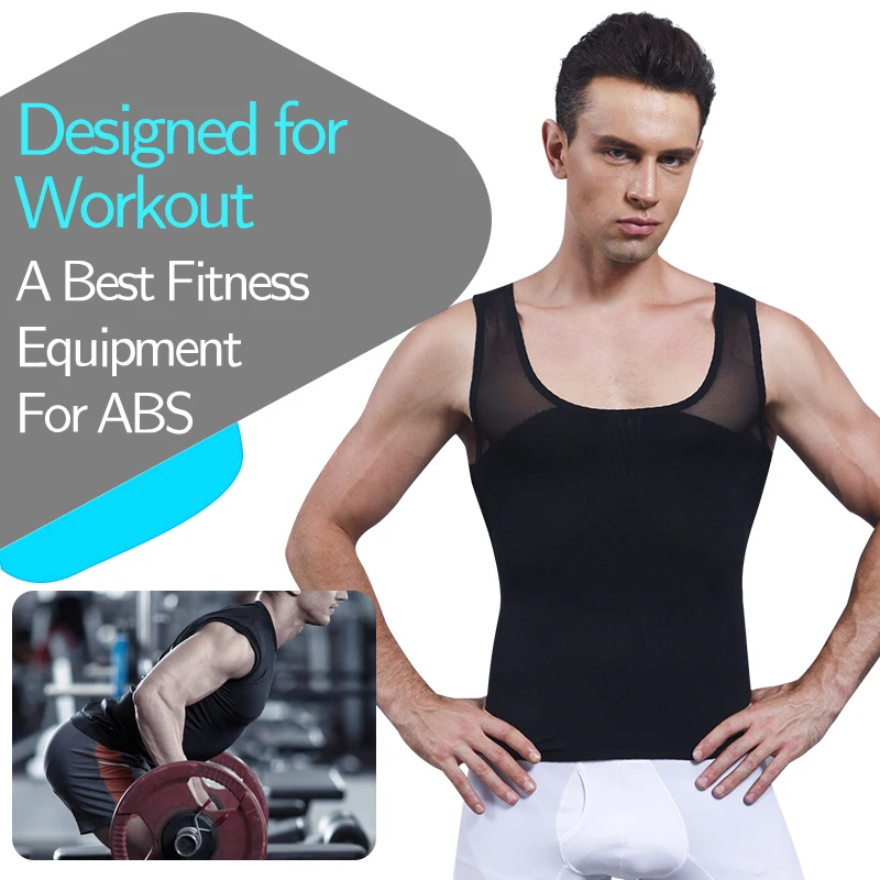 Gilet de Compression de poitrine pour hommes, chemise amincissante ...