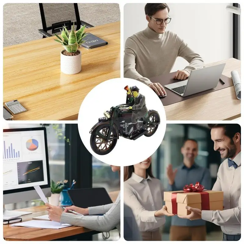Three-wheeled Motorcycle Toy Handmade Motorcycle Ornaments Three Wheeled Desktop Decorations Alloy Vintage