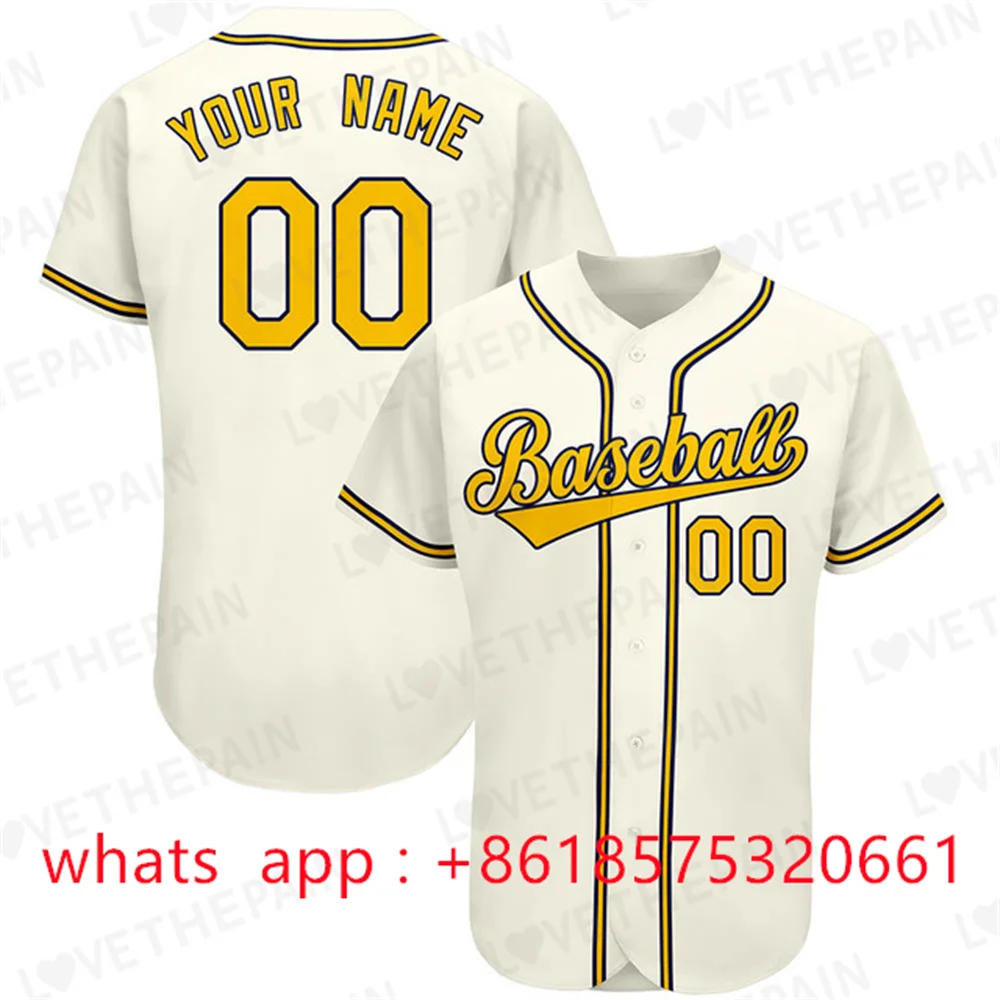 

Baseball Jersey Customizable Team Shirt Print Personal Name Number Stripe Hip Hop Sportswear Baseball T-shirt Men/Women/Kids