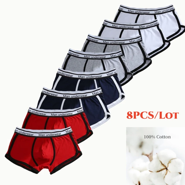 4pcs Male Panties Cotton Men's Underwear Boxers Breathable Man