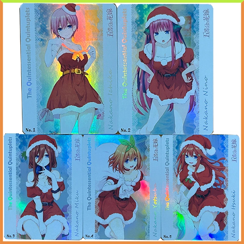 

Anime Goddess Story DIY ACG Laser Refraction Foil Toys for boys Nakano Miku Nino Ichika Collectible Cards Birthday Present