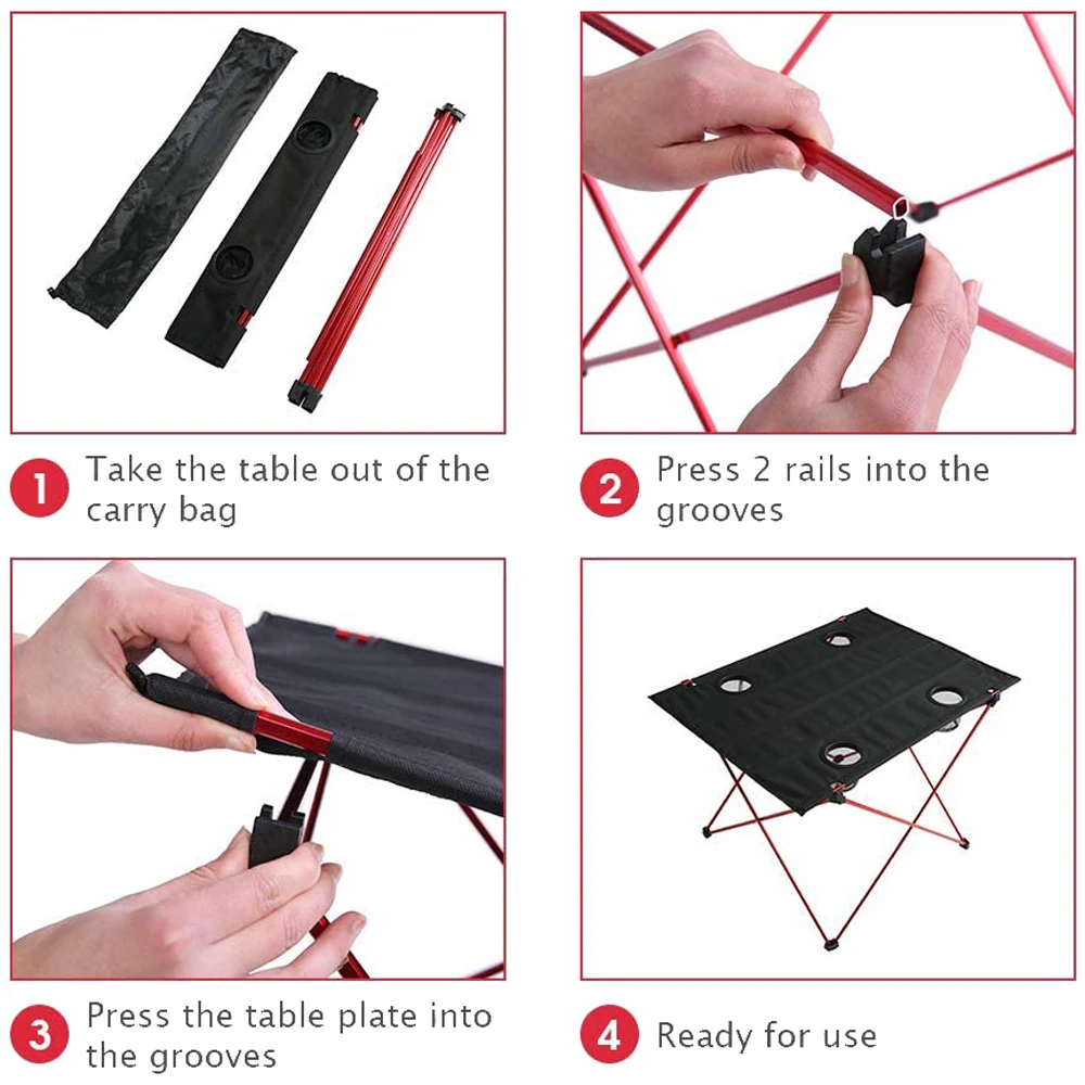 HooRu Folding Outdoor Table Portable Lightweight Desk with Carry Bag Camping Picnic Fishing Beach Hiking Furniture foldable table