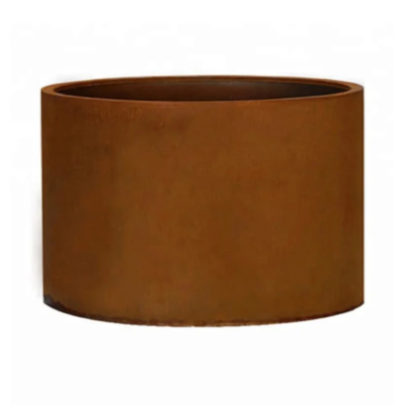 

long life Standing Rusty Corten Steel Decorative Flower pot metal planter