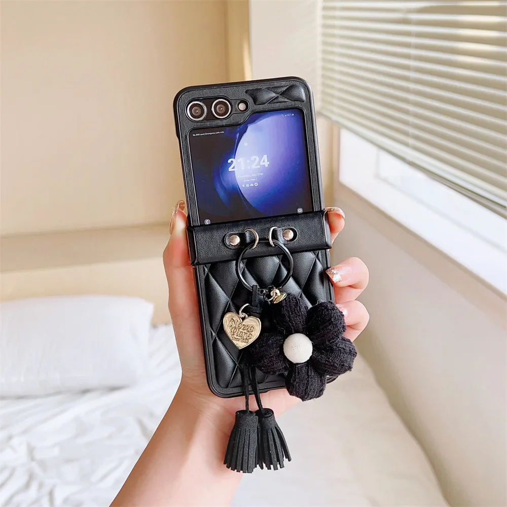 Floral Leather Shockproof Phone Case - Protective Cover with Flower Ring Design