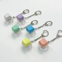 LED Keyboard Keychain Mechanical Button Fidget Key Switch Caps Finger Toys Relief Stress Small Gifts Car Key Ring For Adults 5