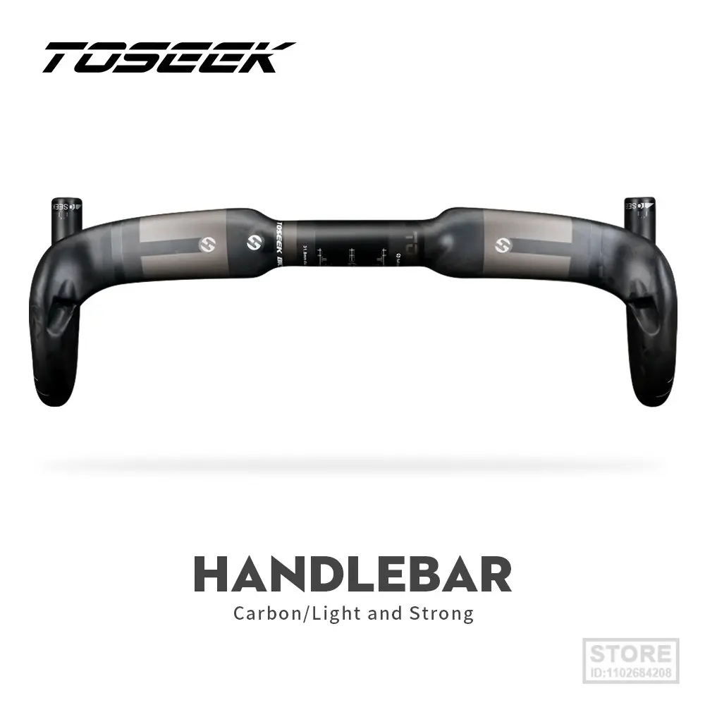 

TOSEEK Road Bike Carbon Handlebar 400/420/440mm UD Matt Internal Routing Bicycle Handle Bar 280g