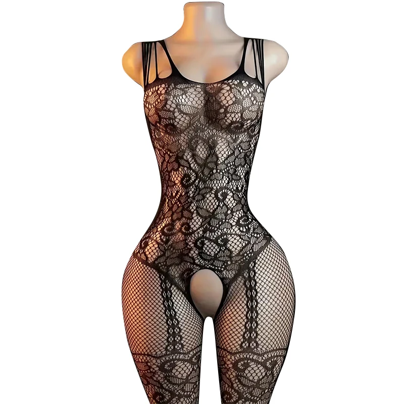 Hot Sexy Fishnet Bodysuit Women Crotchless Tights Pornstar Lingerie See Through Bodystockings Clubwear Mesh Erotic Costumes