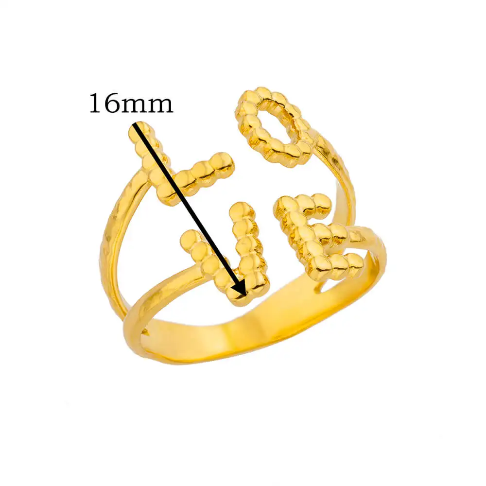 Stainless Steel Ring Gold Plated For Women