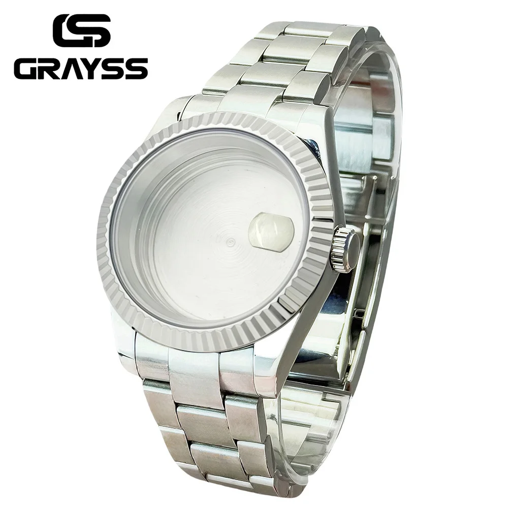 Neiton Sapphire Glass Men's Watch Case - 36mm/39mm Waterproof Stainless Steel Jubilee Design