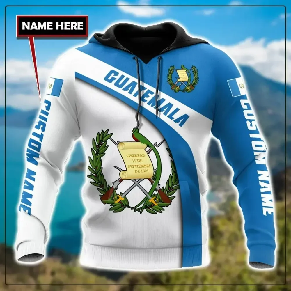 

3d printed Guatemalan flag custom name clothing for men and women casual hoodie/zipper/sweatshirt