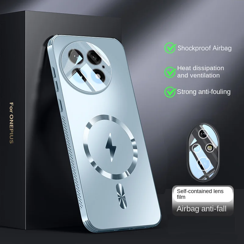 Enhanced Magnetic Heat Dissipation Matte Full-Cover Shockproof Back Case with MagSafe Compatibility
