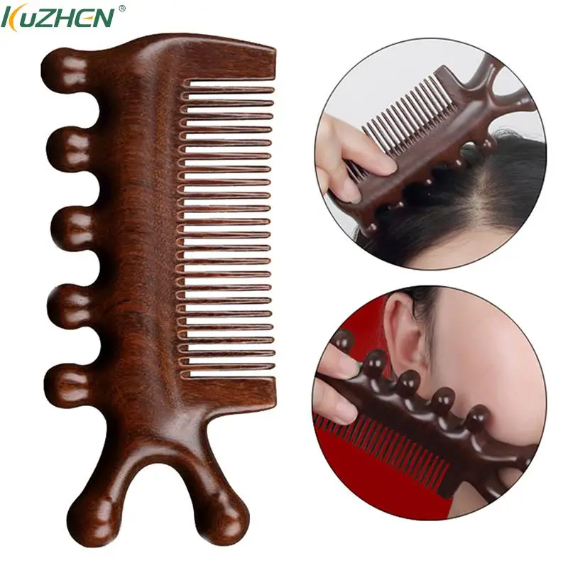 

3 In1 2 In1 Body Meridian Massage Comb Sandalwood Wide Tooth Comb Acupuncture Therapy Blood Circulation Anti-static Hair Combs