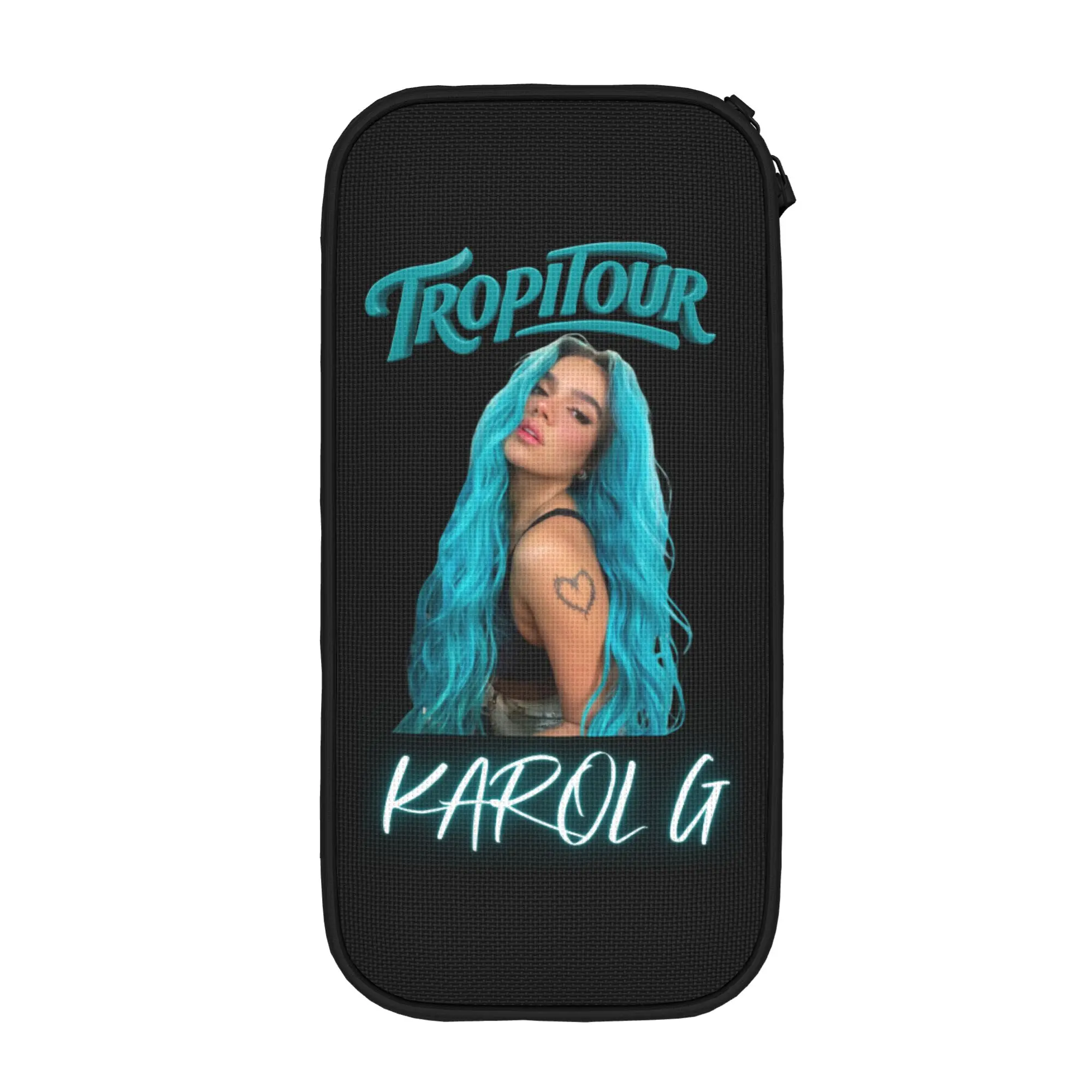 Karol G Tropitour 2026 연필 케이스 러블리 펜 가방 어린이 대용량 학교 용품 지퍼 연필 케이스