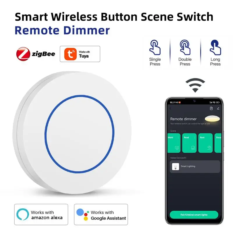 

Беспроводной кнопочный переключатель Zigbee 3,0, 2 шт.