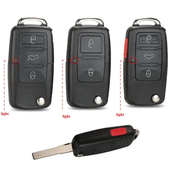 jingyuqin Folding Car Remote Key Shell Case For VW Passat Polo Golf Touran Bora Ibiza Leon Octavia Fabia With/Without Blade 1