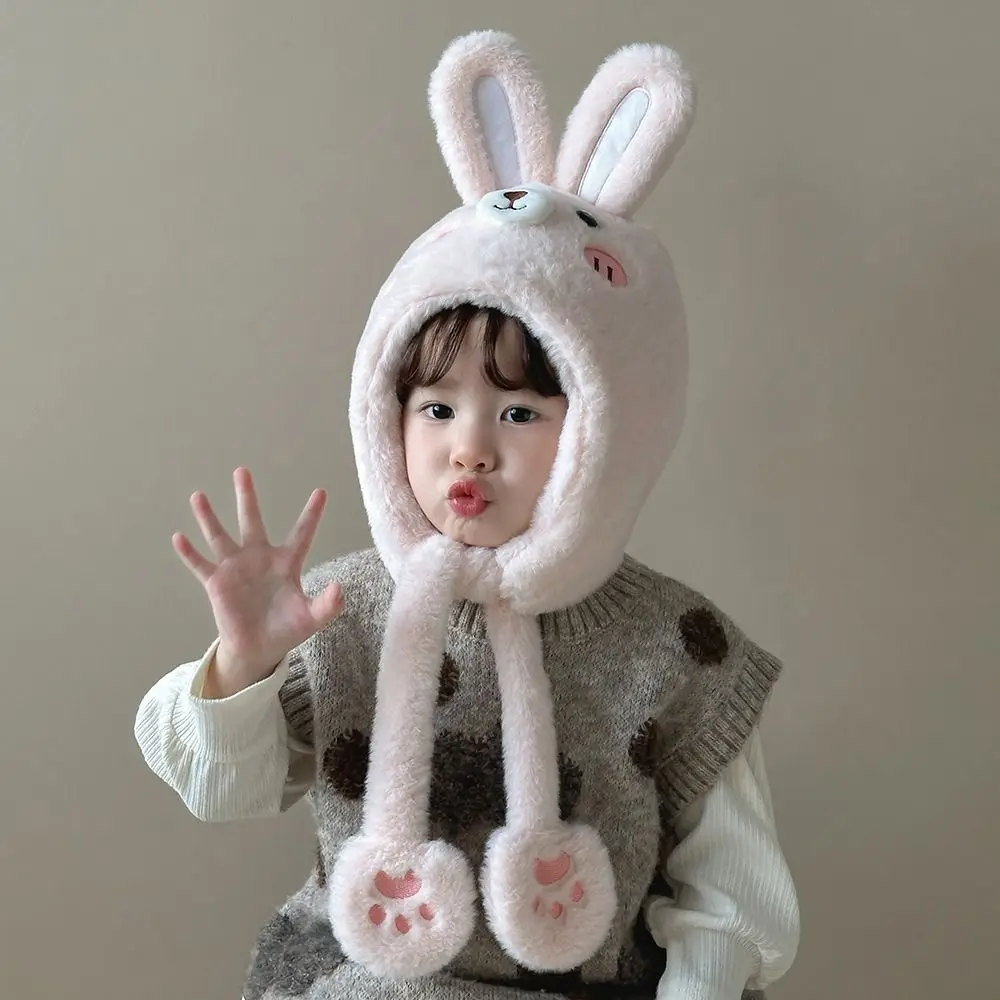 Fashion Kawaii Baby Ear Protection Hat Lamb Windproof Capybara Hooded Scarf Comfortable Keep Warm Children's Pullover Cap Infant