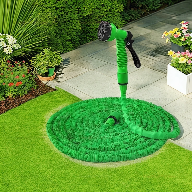 Water Gun 7Water Spraying Functions Expandable Magic Hose High-Pressure Car Wash Garden Watering Hose
