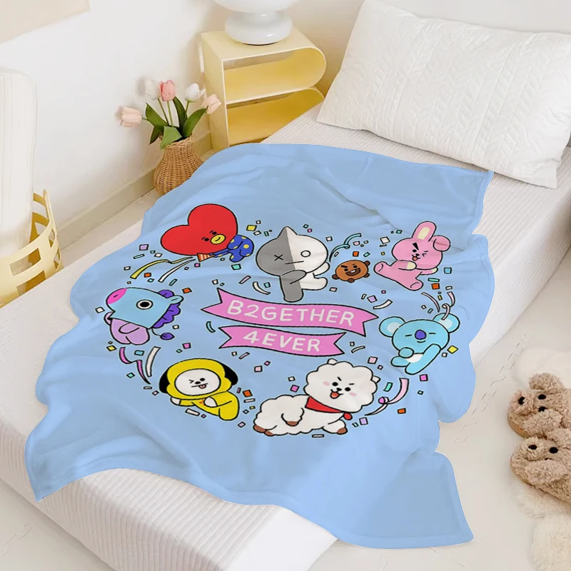 

B-BTS21 Flannel Blanket Sofa Winter Warm Winter Blankets Microfiber Bedding Double Bed Blankets Knee Fluffy Soft Fleece Camping