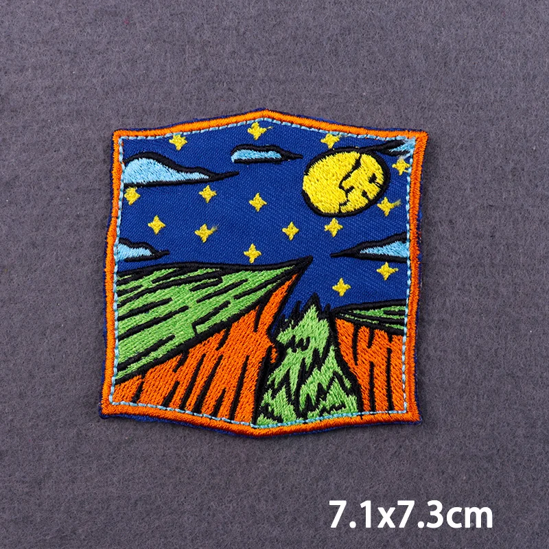 Diansour Eisen auf Patches für Kleidung thermoadhäsive Patches Abenteuer Landschaft Tier Stickerei Patch auf Kleidung DIY – Detail 23