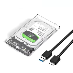 Transparent Tool-Free 2.5 USB 3.0 External Hard Drive Enclosure with UASP (USB 3.0 transparent)